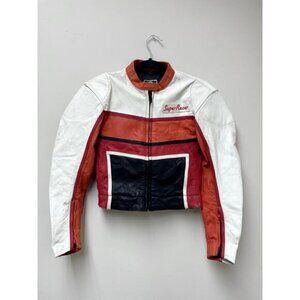 GENUINE LEATHER nascar Racing jacket Women size small
